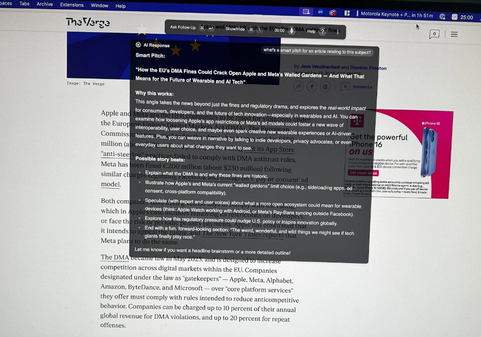 Журналистка The Verge протестировала Cluely image preview
